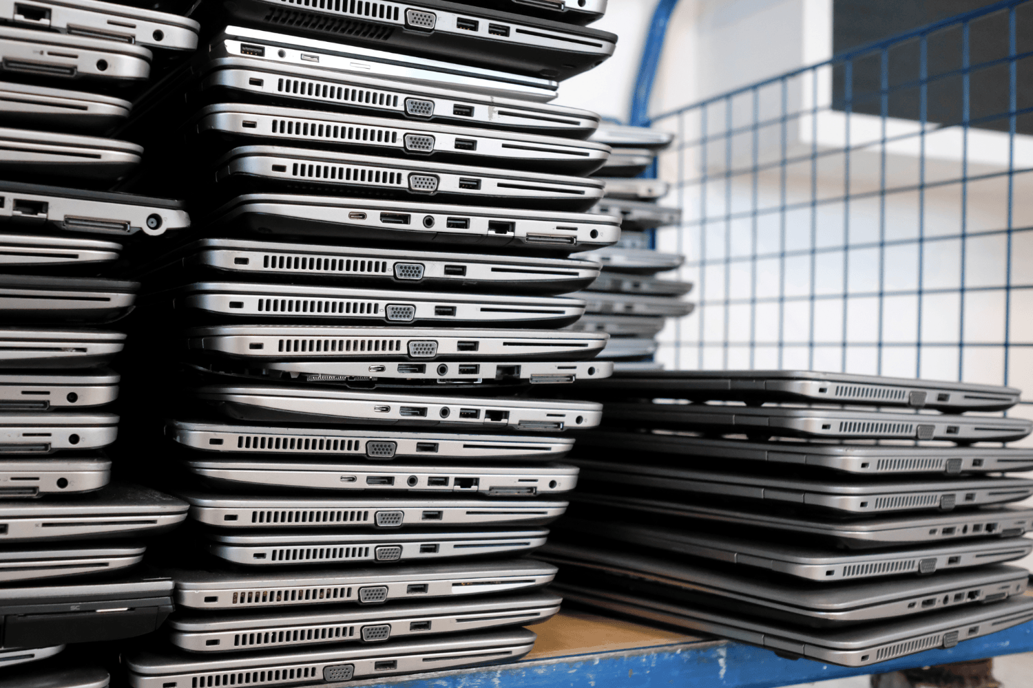 stack of laptops